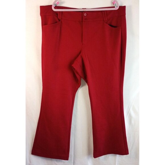 Torrid Studio Trouser Pants 26R Slim Boot Ponte Burgundy Plus Size Dress Pant - Picture 1 of 8
